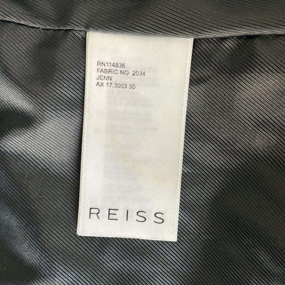 Reiss leather jacket - asymmetric zip, slate color - Picture 6 of 12